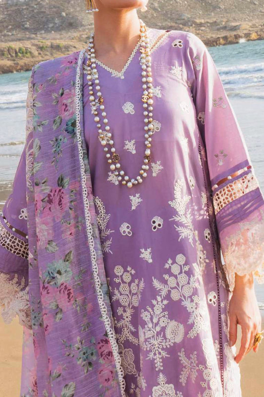 Hai Kuch By Elaf Unstitched 3 Piece Festive Emb Lawn Collection'2024-EHK-02-A-Banafsha