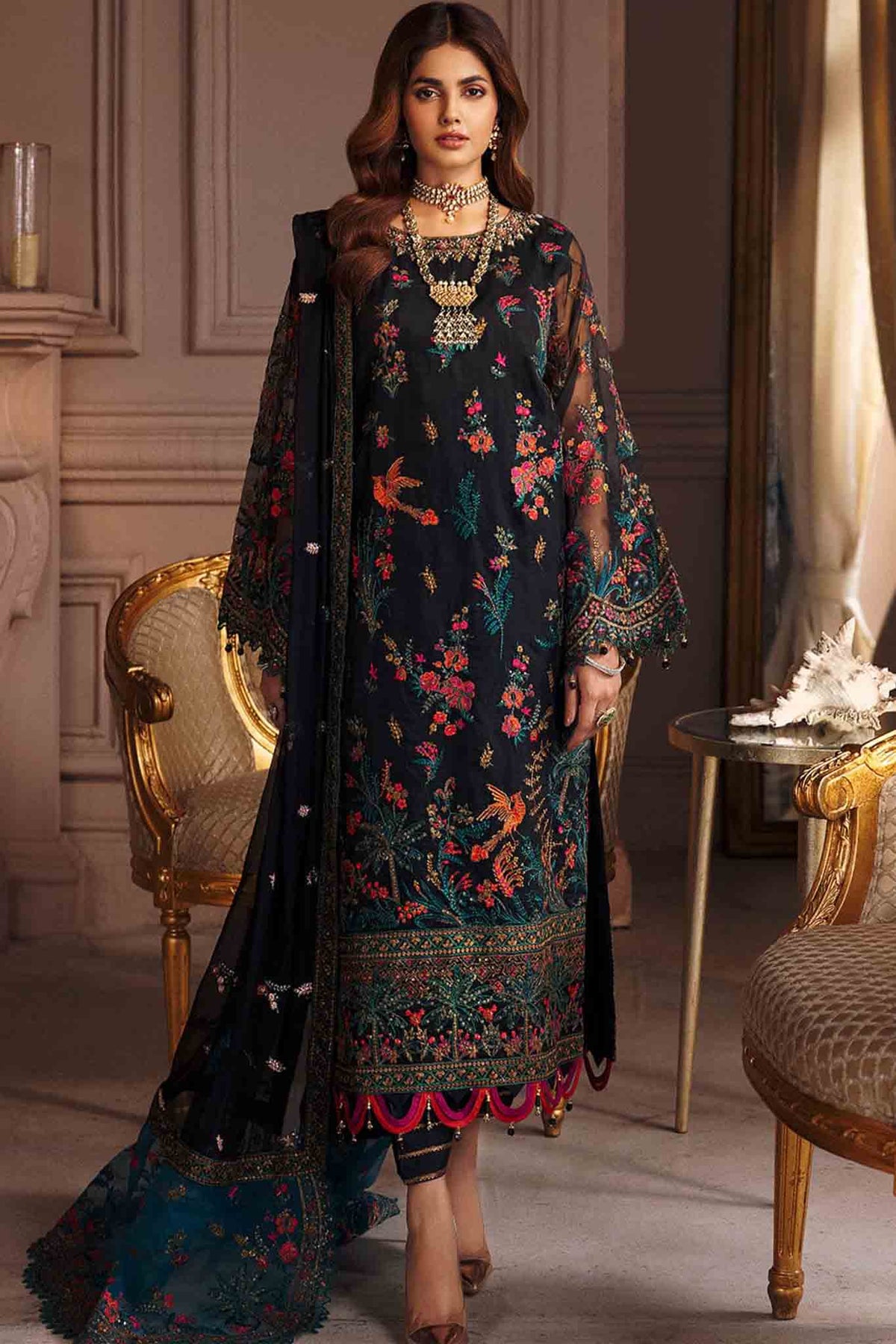 Elaine by Emaan Adeel Unstitched 3 Piece Luxury Chiffon Collection'2023-EL-06