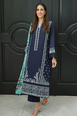Festive Edit By Sahar Unstitched 3 Piece Emb Lawn Vol-02 Collection-EL-V2-S25-01-Oceanveil