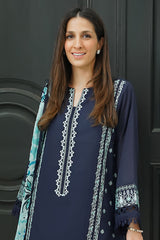 Festive Edit By Sahar Unstitched 3 Piece Emb Lawn Vol-02 Collection-EL-V2-S25-01-Oceanveil