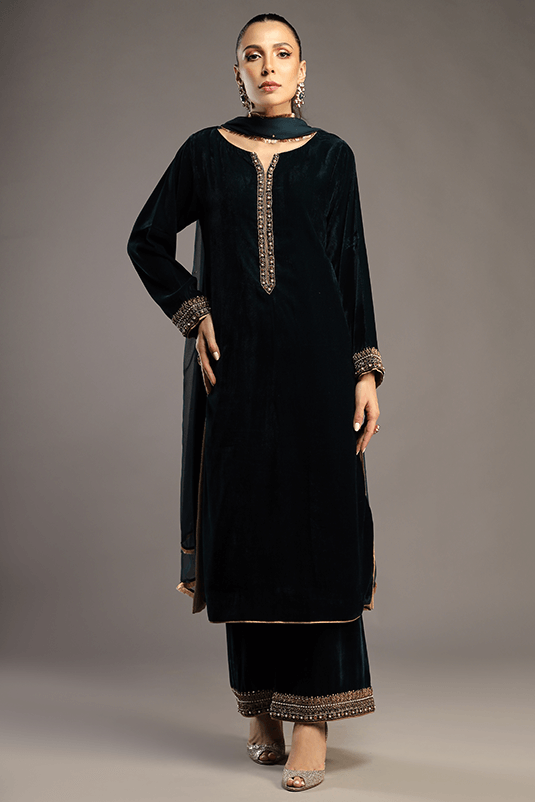 Bagh E Makhmal By Zaaviay Stitched Elmas (Three Piece)