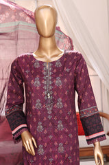 Sumi Stitched 3 Piece Emb Printed Lawn Collection'2025-EM-02-Maroon