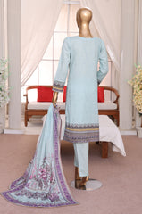 Sumi Stitched 3 Piece Emb Printed Lawn Collection'2025-EM-06-Sky Blue