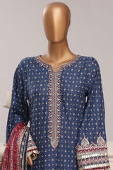 Regal By Sada Bahar Stitched 3 Piece Festive Emb Lawn Vol-03 Suit-EMB-1261-BLUE