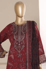 Regal By Sada Bahar Stitched 3 Piece Emb Lawn Vol-01 Suit-EMB-4267-BROWN