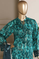 Sada Bahar Stitched 3 Piece Luxury Peplum Frock Vol-02 Suit-EMB-827-C.GREEN