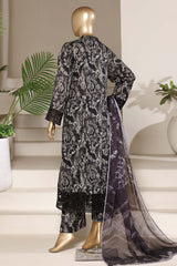 Sada Bahar Stitched 3 Piece Luxury Peplum Frock Vol-02 Suit-EMB-828-BLACK