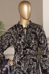 Sada Bahar Stitched 3 Piece Luxury Peplum Frock Vol-02 Suit-EMB-828-BLACK