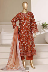 Sada Bahar Stitched 3 Piece Peplum Luxury Frock Vol-03 Suit-EMB-932-MUSTARD