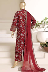 Regal By Sada Bahar Stitched 3 Piece Festive Emb Lawn Vol-02 Suit-EMB-955-BROWN