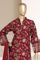 Regal By Sada Bahar Stitched 3 Piece Festive Emb Lawn Vol-02 Suit-EMB-955-BROWN