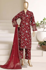 Regal By Sada Bahar Stitched 3 Piece Festive Emb Lawn Vol-02 Suit-EMB-955-BROWN