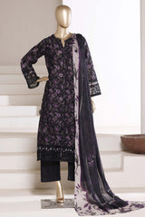 Sada Bahar Stitched 3 Piece Festive Emb Lawn With Fancy Dupatta Vol-02 Suit-EMB-983-BLACK