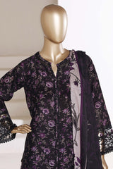 Sada Bahar Stitched 3 Piece Festive Emb Lawn With Fancy Dupatta Vol-02 Suit-EMB-983-BLACK