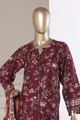 Sada Bahar Stitched 3 Piece Festive Emb Lawn With Fancy Dupatta Vol-02 Suit-EMB-984-BROWN