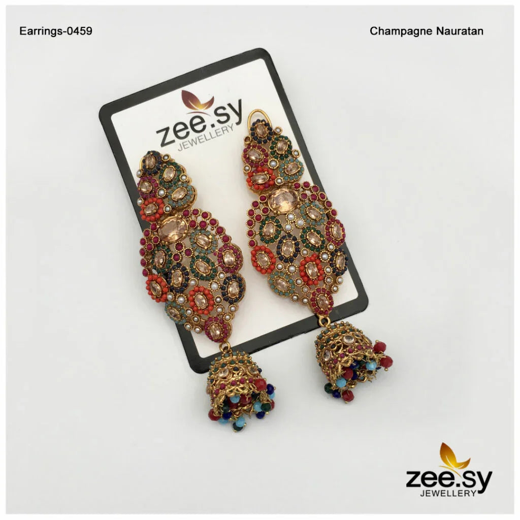 Earrings-0459 Champagne - Zeesy Jewellery