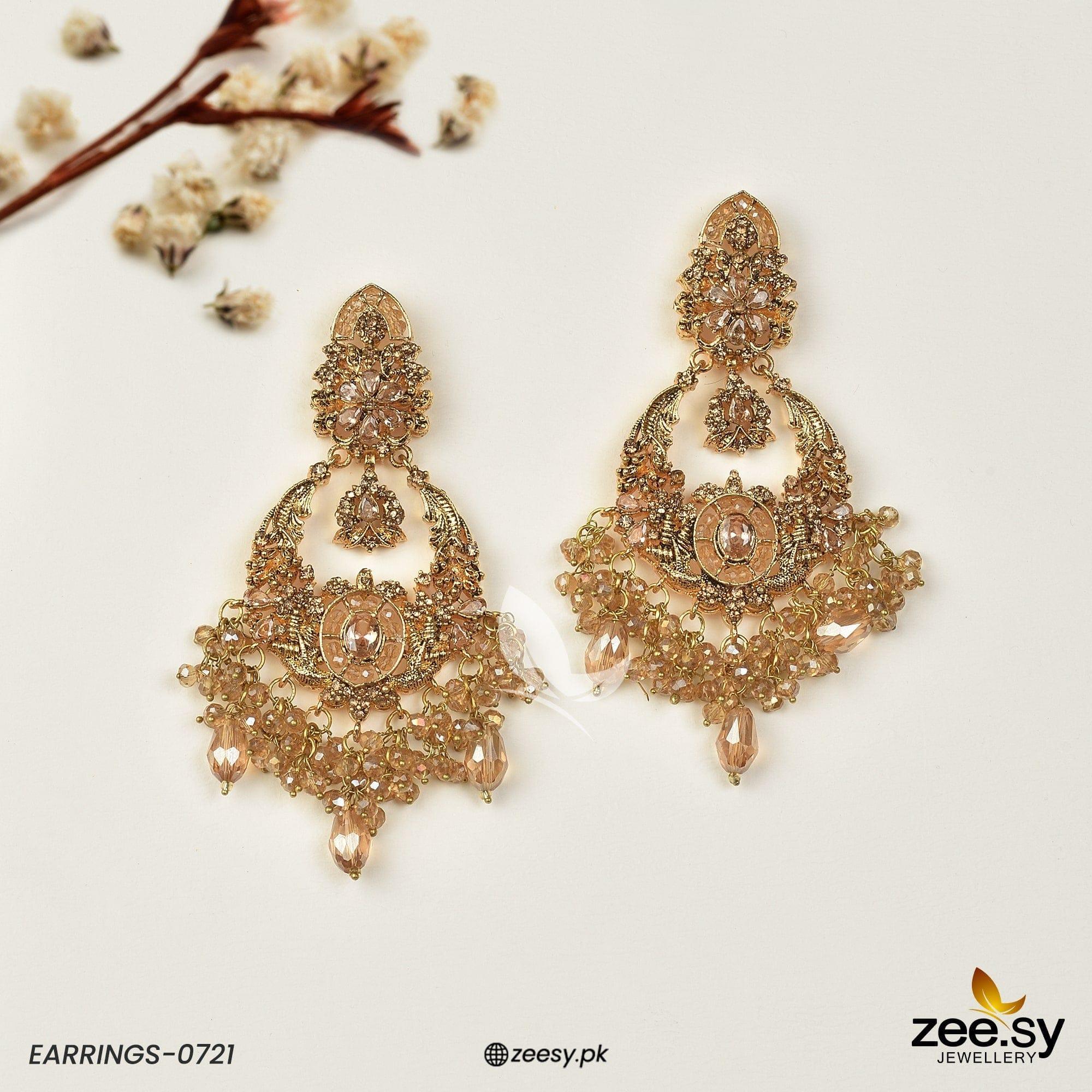 Earrings-0721 Champagne - Zeesy Jewellery