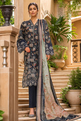 Eid Ke Rang By Bin Saeed Stitched 3 Piece Chikankari Lawn Collection'2025-SM-1781-Blue