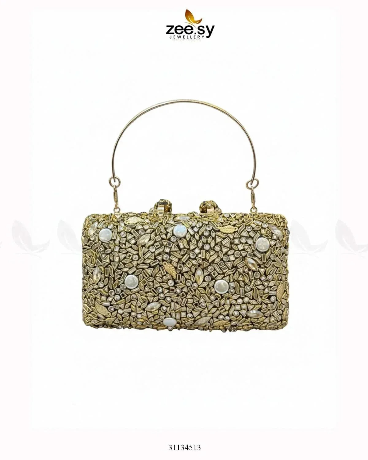 Elegant Ruby Crystal Clutch Bag