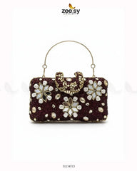 Elegant Ruby Crystal Clutch Bag