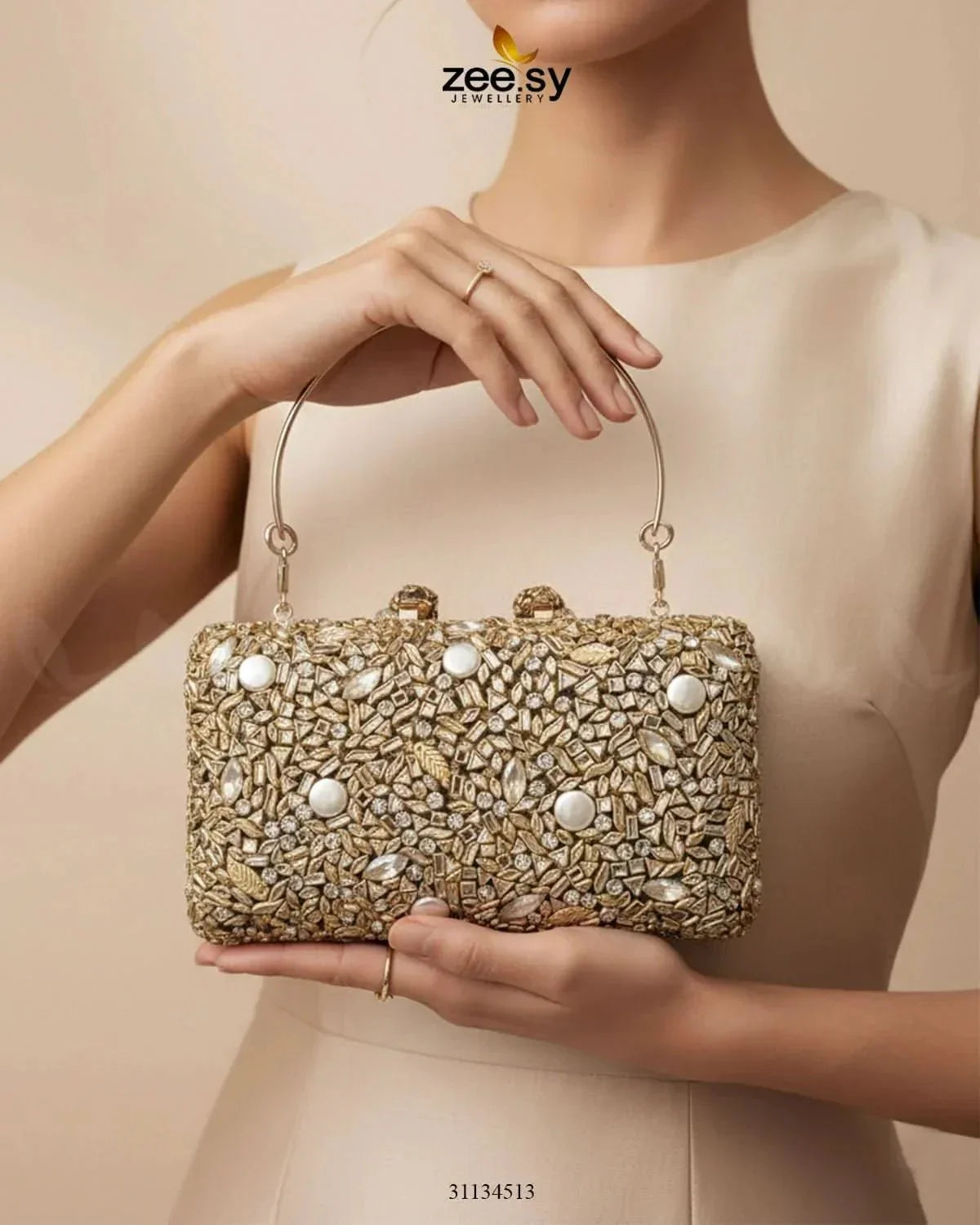 Elegant Ruby Crystal Clutch Bag