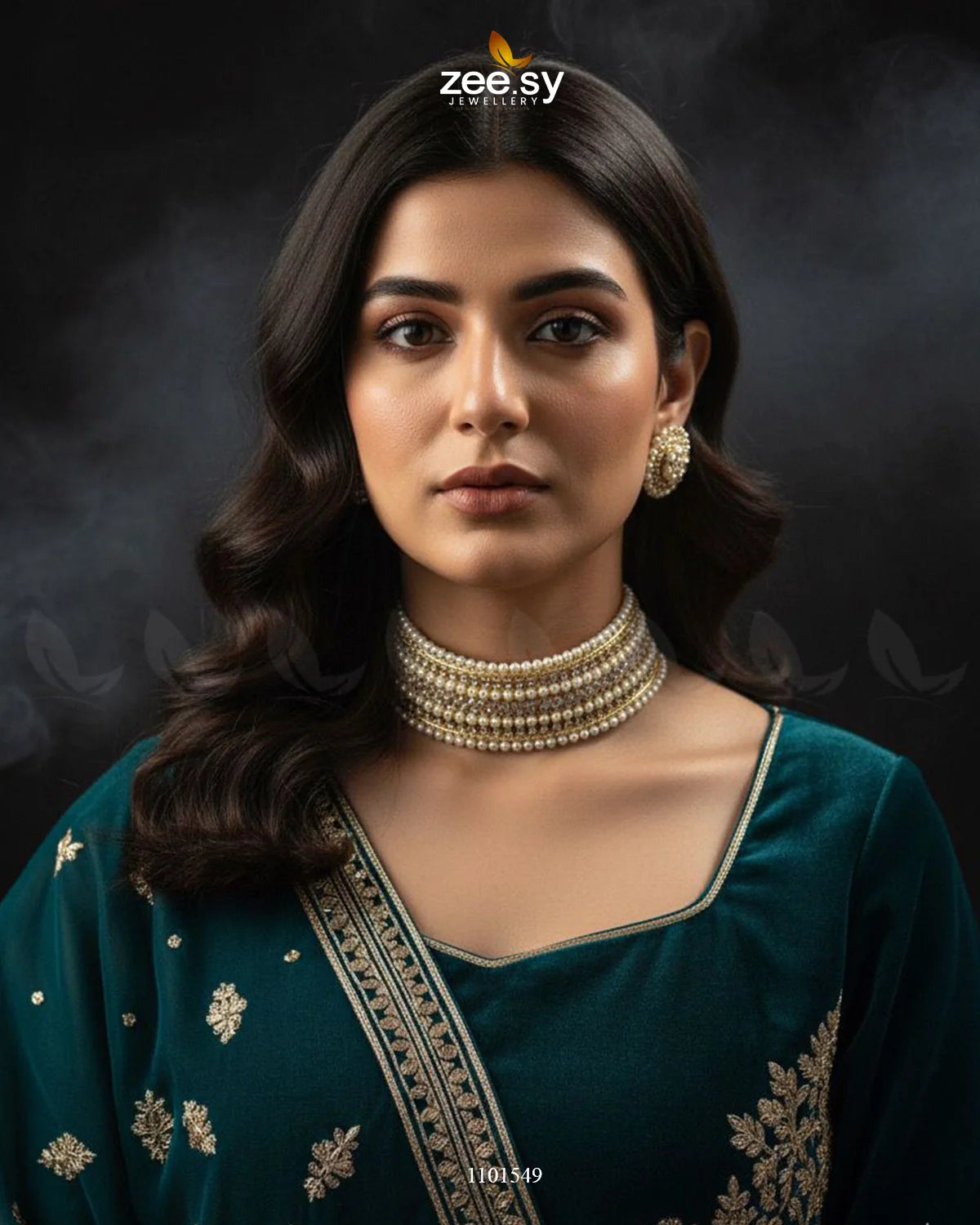 Elegant Beaded Pearl Choker Set - Zeesy Jewellery