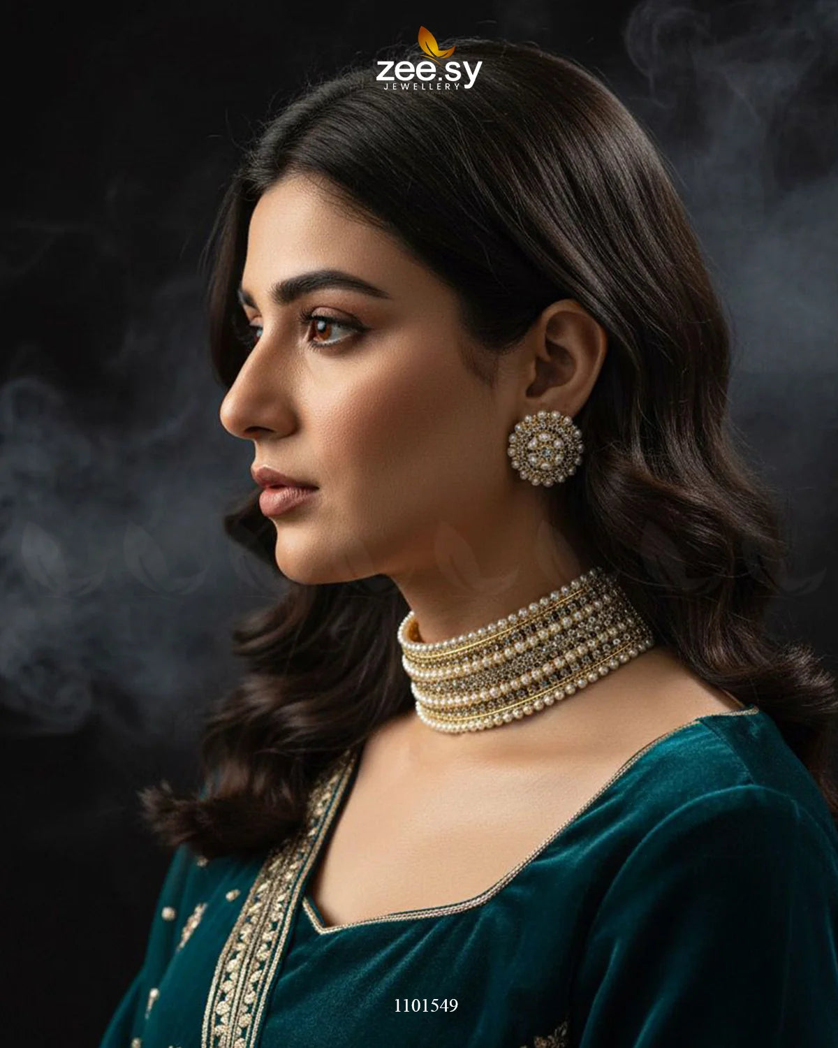Elegant Beaded Pearl Choker Set - Zeesy Jewellery