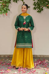 The Elegant Embroidery Raw Silk 3-Pc Suit showcases stunning embroidery on luxurious raw silk, ideal for adding sophistication to any occasion, day or night.
