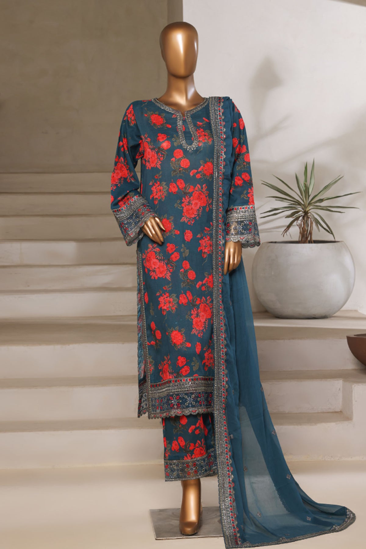 Malika By Sada Bahar Stitched 3 Piece Emb Festive Vol-05 Collection'2025-EMB-2129-Green
