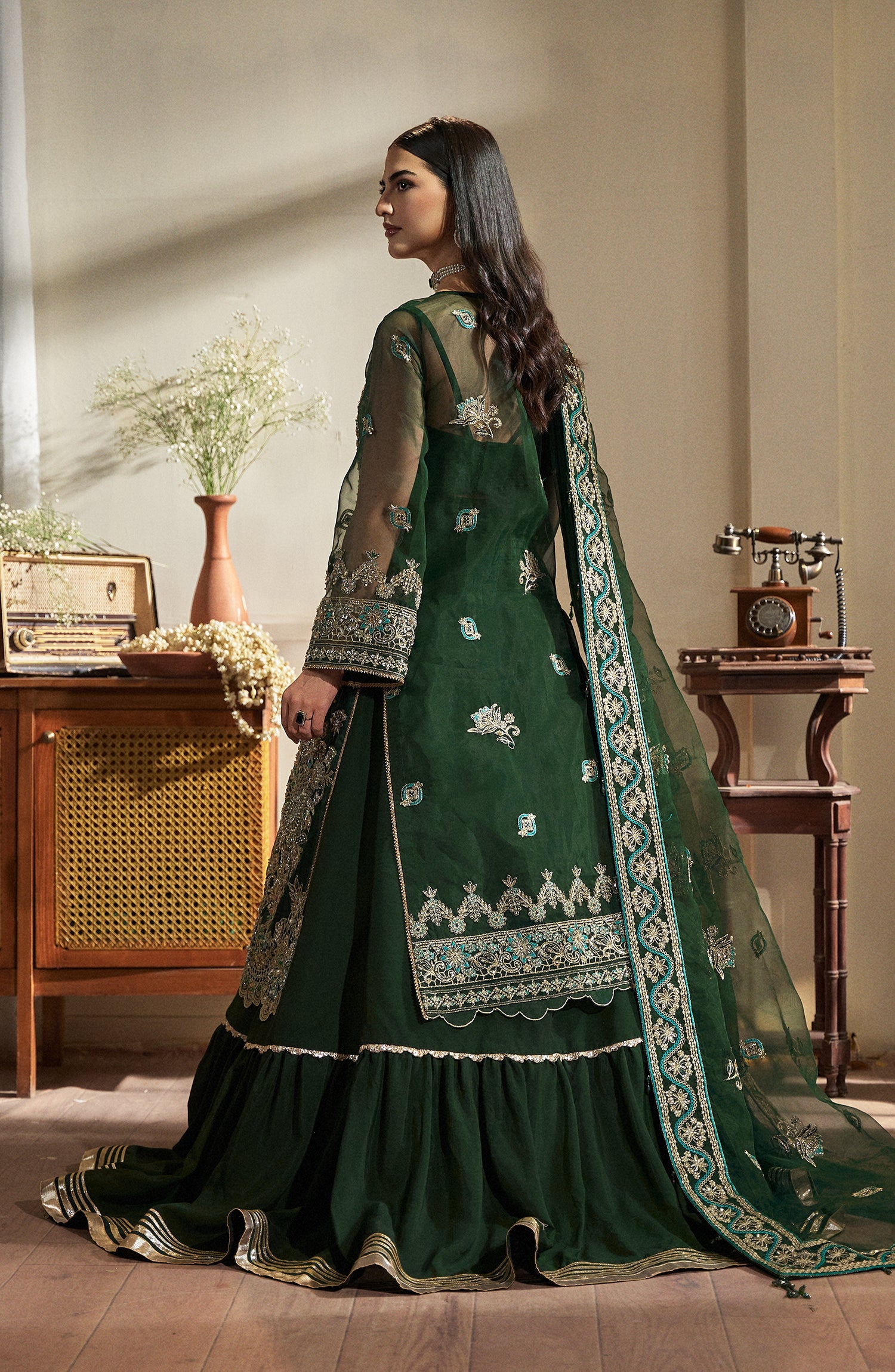 Mehar O Maah By Fabiha Fatima Unstitched 3 Piece Formals Collection'2025-Emerald