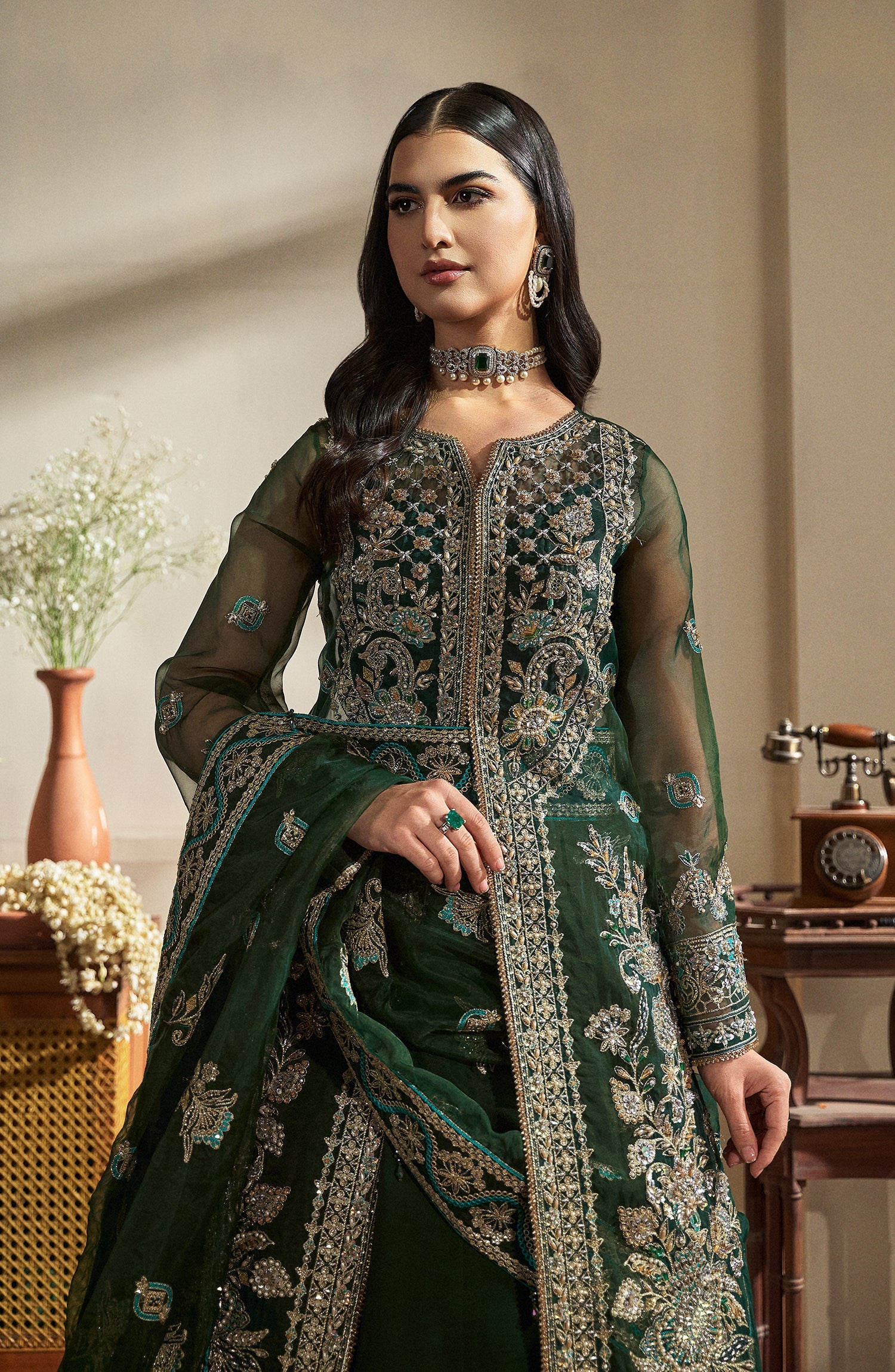 Mehar O Maah By Fabiha Fatima Unstitched 3 Piece Formals Collection'2025-Emerald