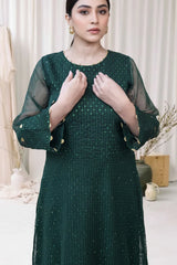 Madiha Gohar Stitched 3 Piece Emb Suit-Emerald Aura-Sequin Work