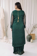 Madiha Gohar Stitched 3 Piece Emb Suit-Emerald Aura-Sequin Work