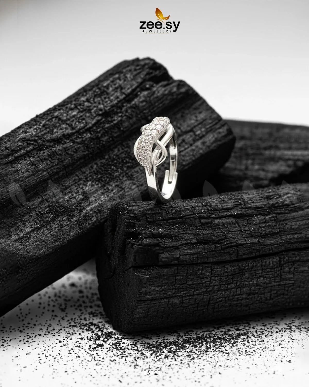 Wave Grace Cluster Pave Ring - Zeesy Jewellery