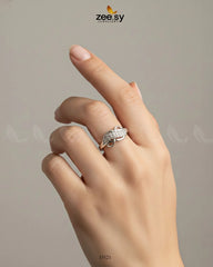 Wave Grace Cluster Pave Ring - Zeesy Jewellery