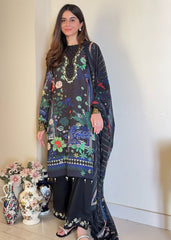 Sardinia Unstitched 3 Piece Lawn Collection-Espresso - Suha Ansari