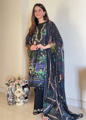 Sardinia Unstitched 3 Piece Lawn Collection-Espresso - Suha Ansari