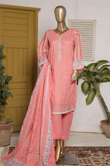 Affifa by Bin Saeed Stitched 3 Piece Embroidered Lawn Vol-01 Collection'2023-F-0395-Pink