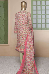 Affifa by Bin Saeed Stitched 3 Piece Embroidered Lawn Vol-01 Collection'2023-F-0406-Pink