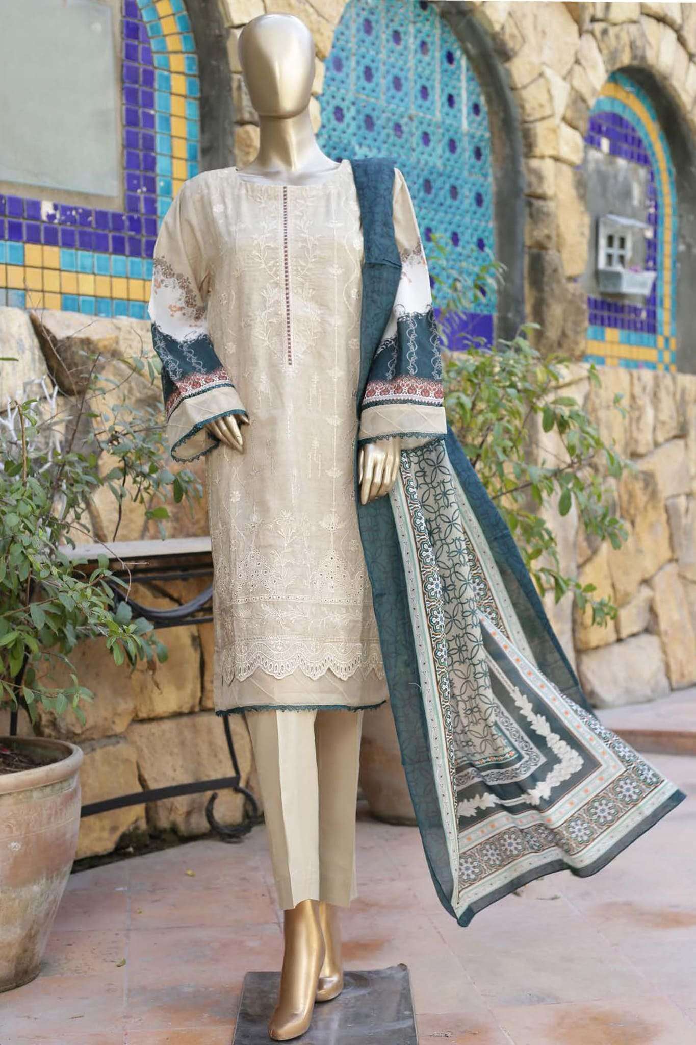 Affifa by Bin Saeed Stitched 3 Piece Embroidered Lawn Vol-02 Collection'2023-F-0464-Skin