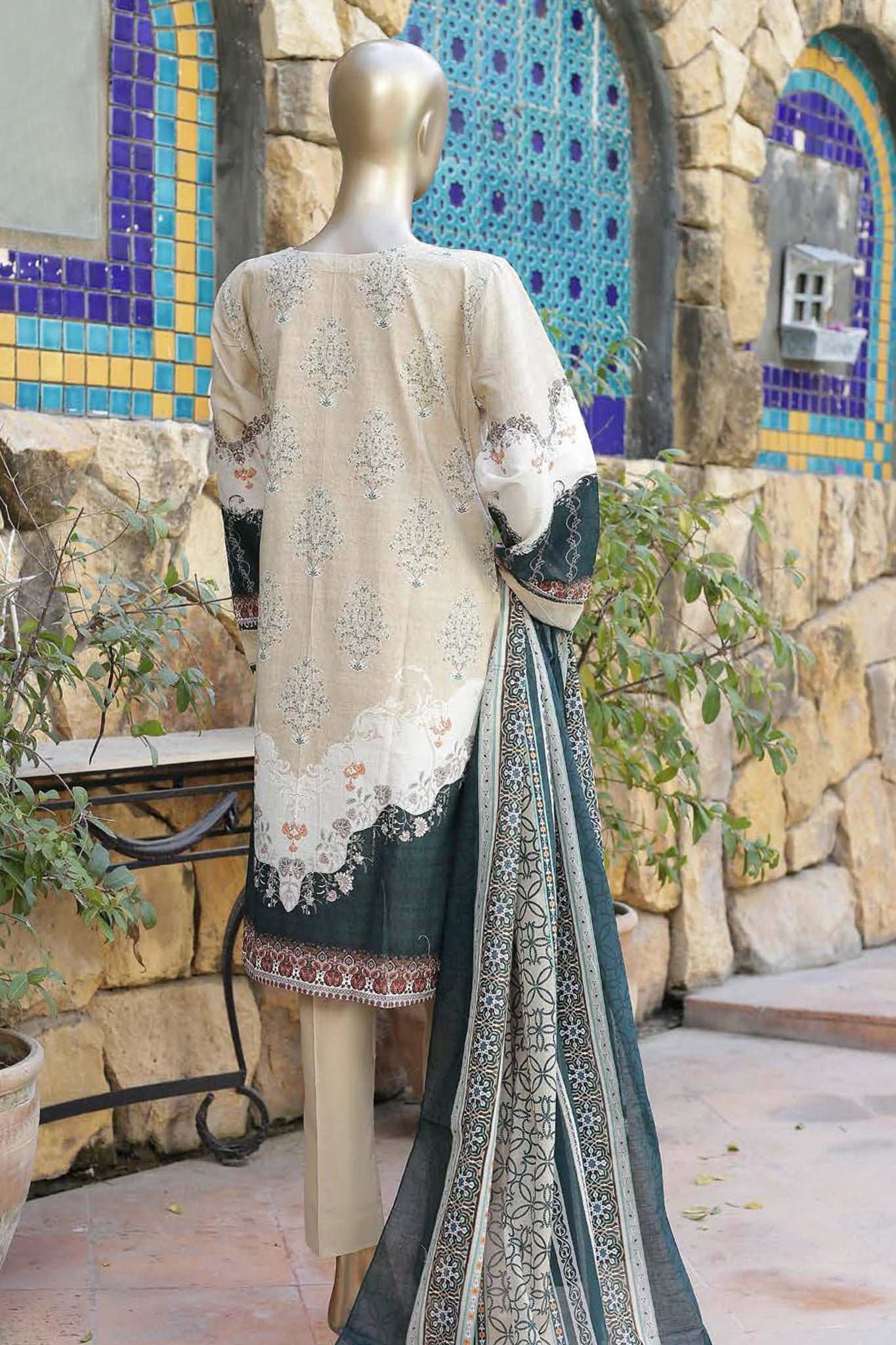 Affifa by Bin Saeed Stitched 3 Piece Embroidered Lawn Vol-02 Collection'2023-F-0464-Skin