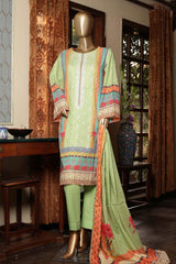 Affifa by Bin Saeed Stitched 3 Piece Embroidered Lawn Vol-02 Collection'2023-F-0473-Green