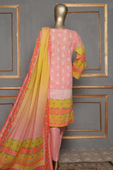 Affifa by Bin Saeed Stitched 3 Piece Embroidered Lawn Vol-03 Collection'2023-F-0474-Pink