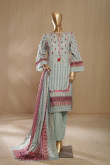 Bin Saeed Stitched 3 Piece Printed Summer Lawn Collection'2023-F-0476