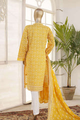 Affifa by Bin Saeed Stitched 3 Piece Embroidered Lawn Vol-02 Collection'2023-F-0520-Yellow