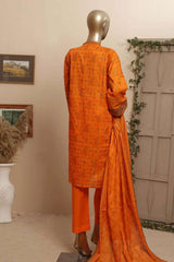 Affifa by Bin Saeed Stitched 3 Piece Embroidered Lawn Vol-02 Collection'2023-F-0522-Orange