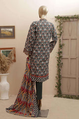 Affifa by Bin Saeed Stitched 3 Piece Embroidered Lawn Vol-03 Collection'2023-F-0605-Grey