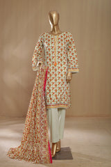 Bin Saeed Stitched 3 Piece Printed Summer Lawn Collection'2023-F-0618