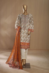 Bin Saeed Stitched 3 Piece Embroidered Lawn Collection'2023-SMLF-100