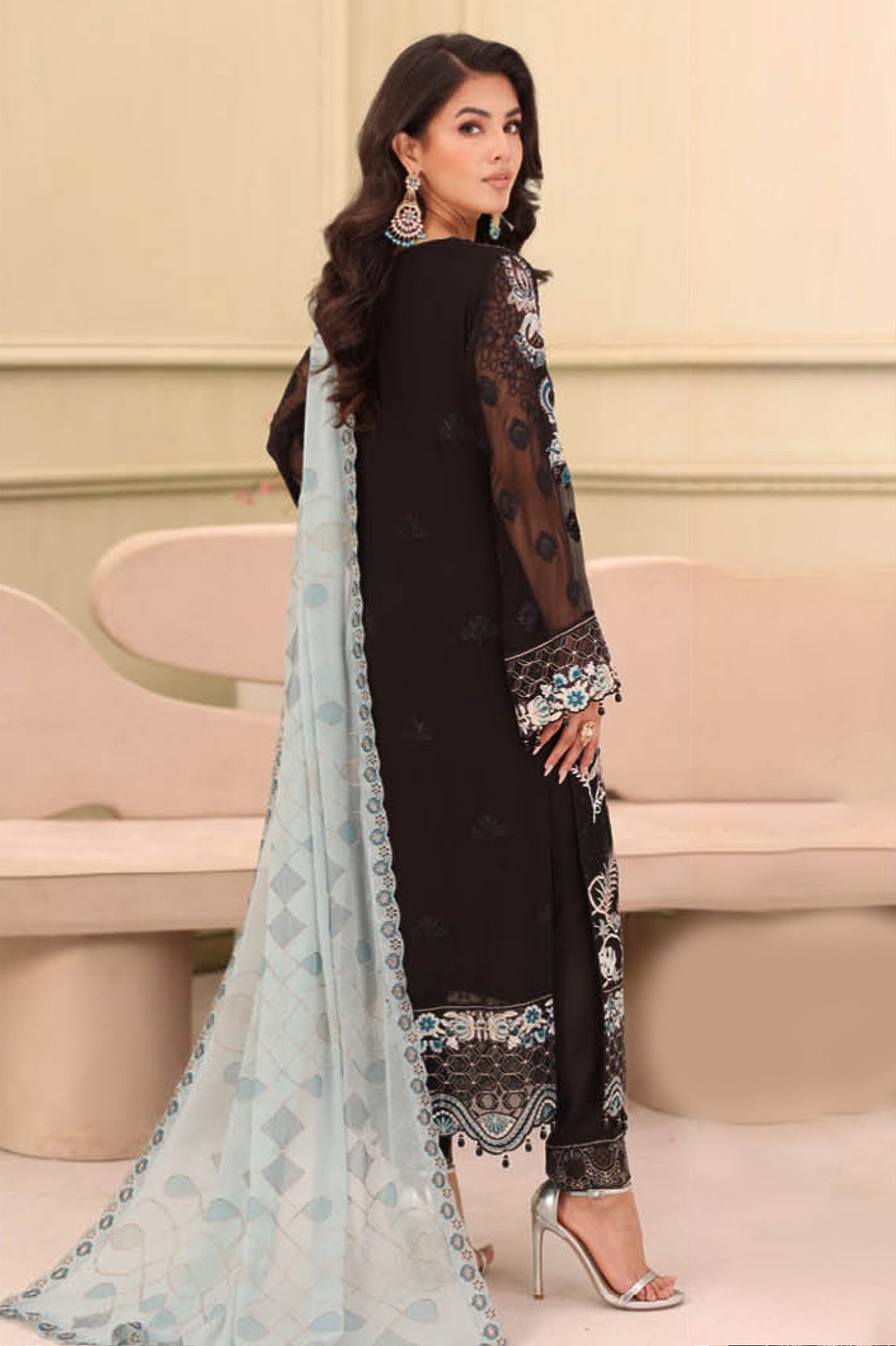 Ramsha Unstitched 3 Piece Luxury Chiffon Vol-27 Collection'2025-F-2703